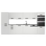 Cuisine complète Premium 360 cm – Blanc mat avec plan de travail gris