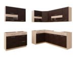 Cuisine complète modulaire Mode Dark 130 – 285 cm chêne foncé – Image 2