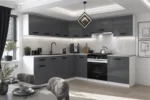 Cuisine Comfort 420 cm – Gris brillant avec plan de travail – Image 2