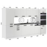 Cuisine complète Premium 360 cm – Blanc mat avec plan de travail gris – Image 4