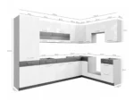 Cuisine complète modulaire Mode White 130 – 290 cm blanc – Image 6