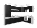 Cuisine complète modulaire Mode Dark 129 – 290 cm – Image 9