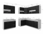 Cuisine complète modulaire Mode Dark 130 – 285 cm chêne foncé – Image 8