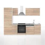 Cuisine Optima Sonoma et blanc 270 cm sans plan de travail