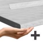 Cuisine Fame-Line blanc brillant et anthracite 240 cm avec plan de travail marbre – Image 2