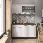 Cuisine R-Line blanc campagne et anthracite 140 cm sans plan de travail – Image 2