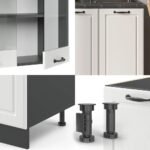 Cuisine R-Line blanc campagne et anthracite 140 cm sans plan de travail – Image 4
