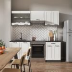Cuisine R-Line blanc campagne et anthracite 200 cm avec plan de travail marbre – Image 4