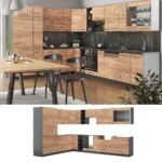 Cuisine d’angle Fame-Line chêne doré et anthracite 347 x 257 cm – Image 3