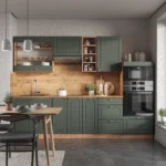 Cuisine Fame-Line 280 cm vert et chêne doré sans plan de travail – Image 2